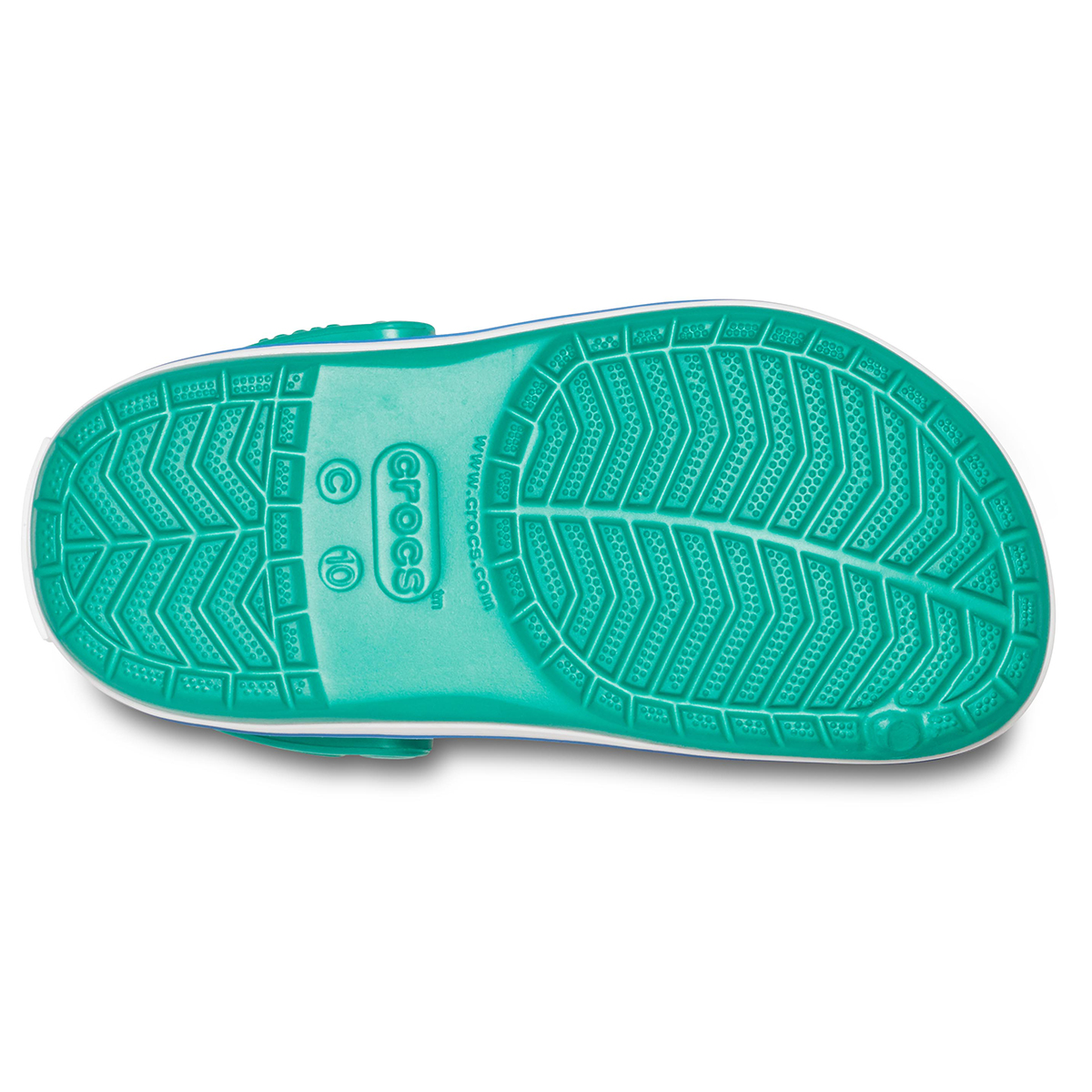 Green and blue crocs top