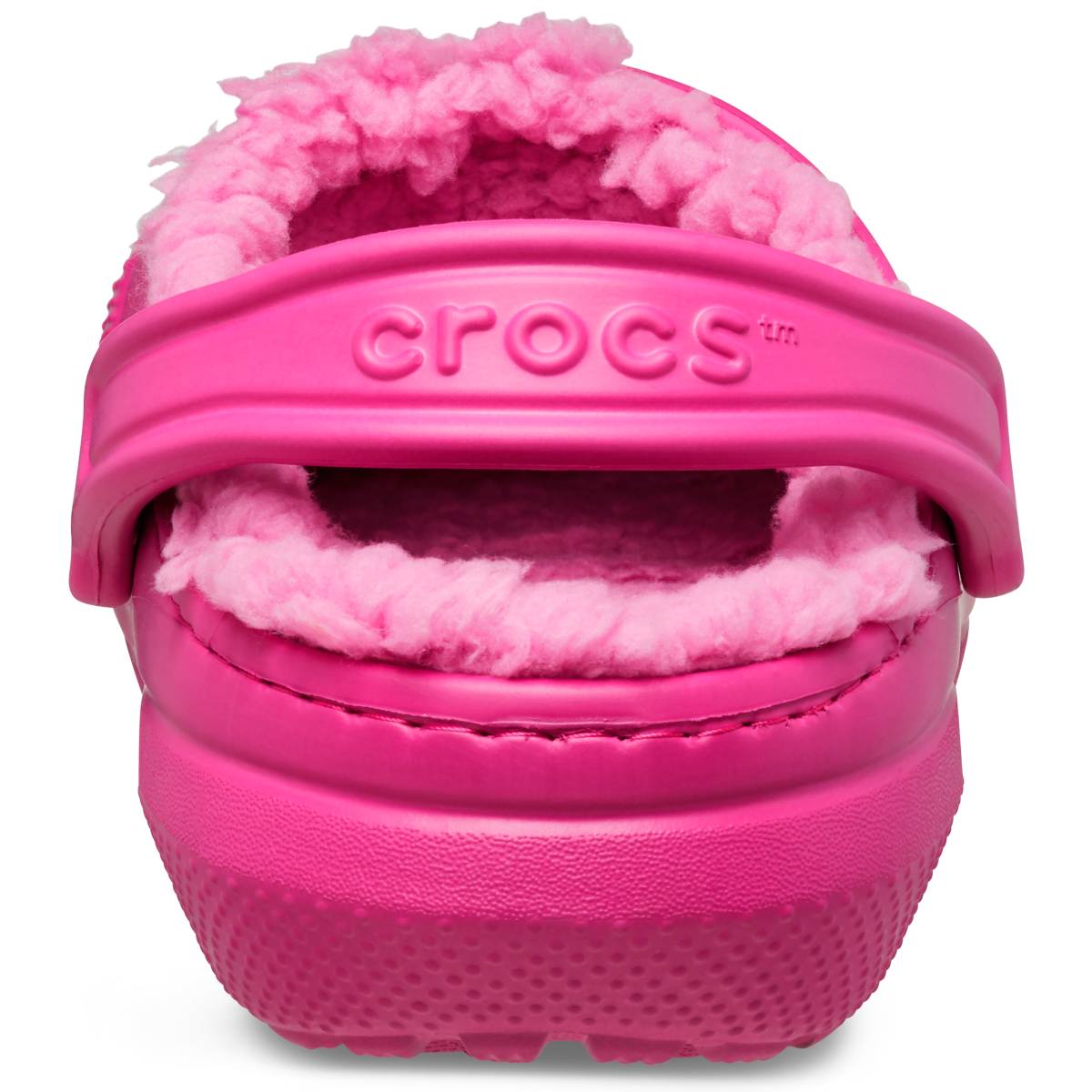 Hot pink store fuzzy crocs