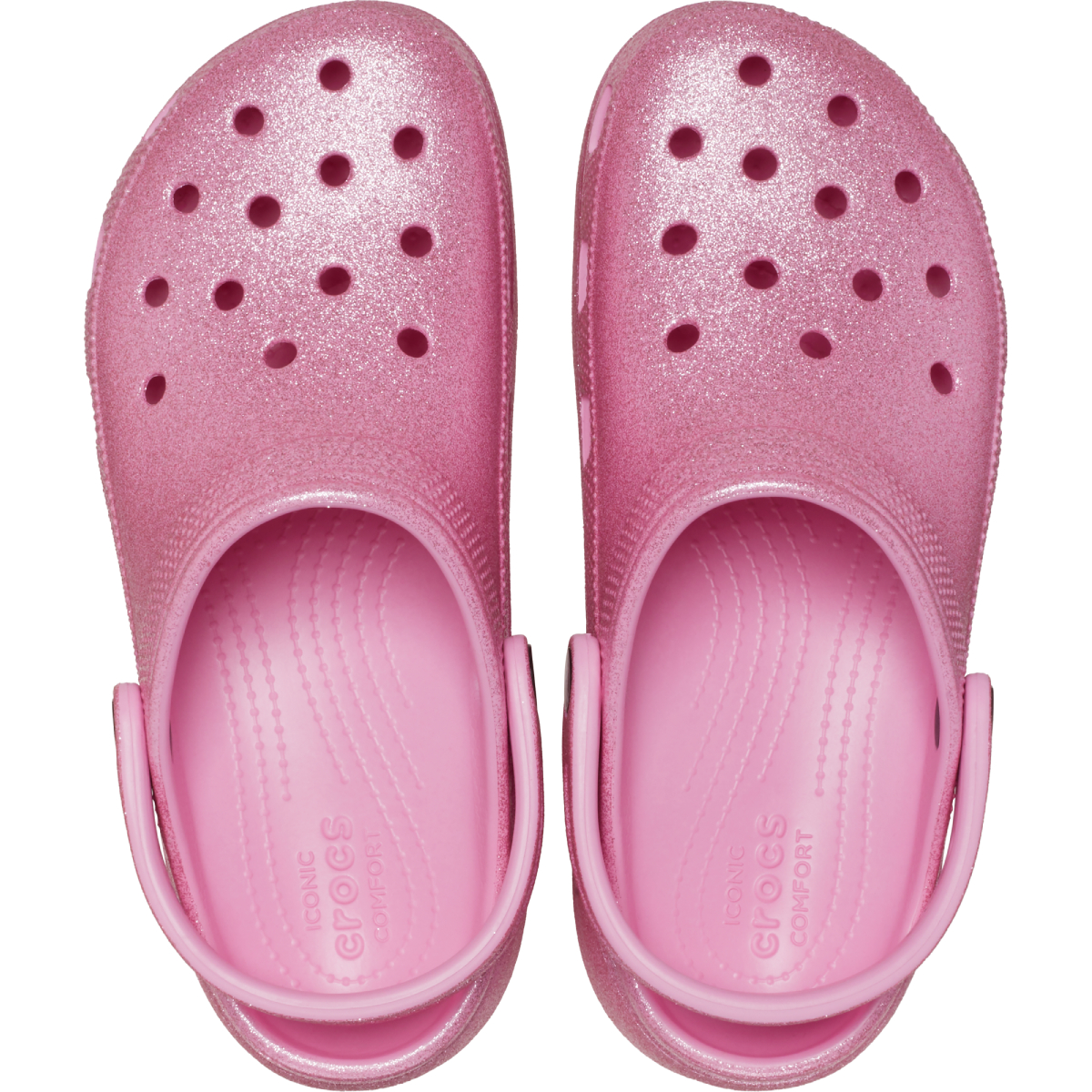 Crocs pink glitter top