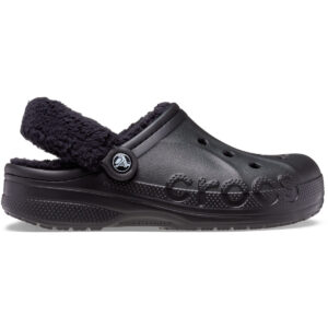 Baya Lined Fuzz Strap Clog - Black/Black