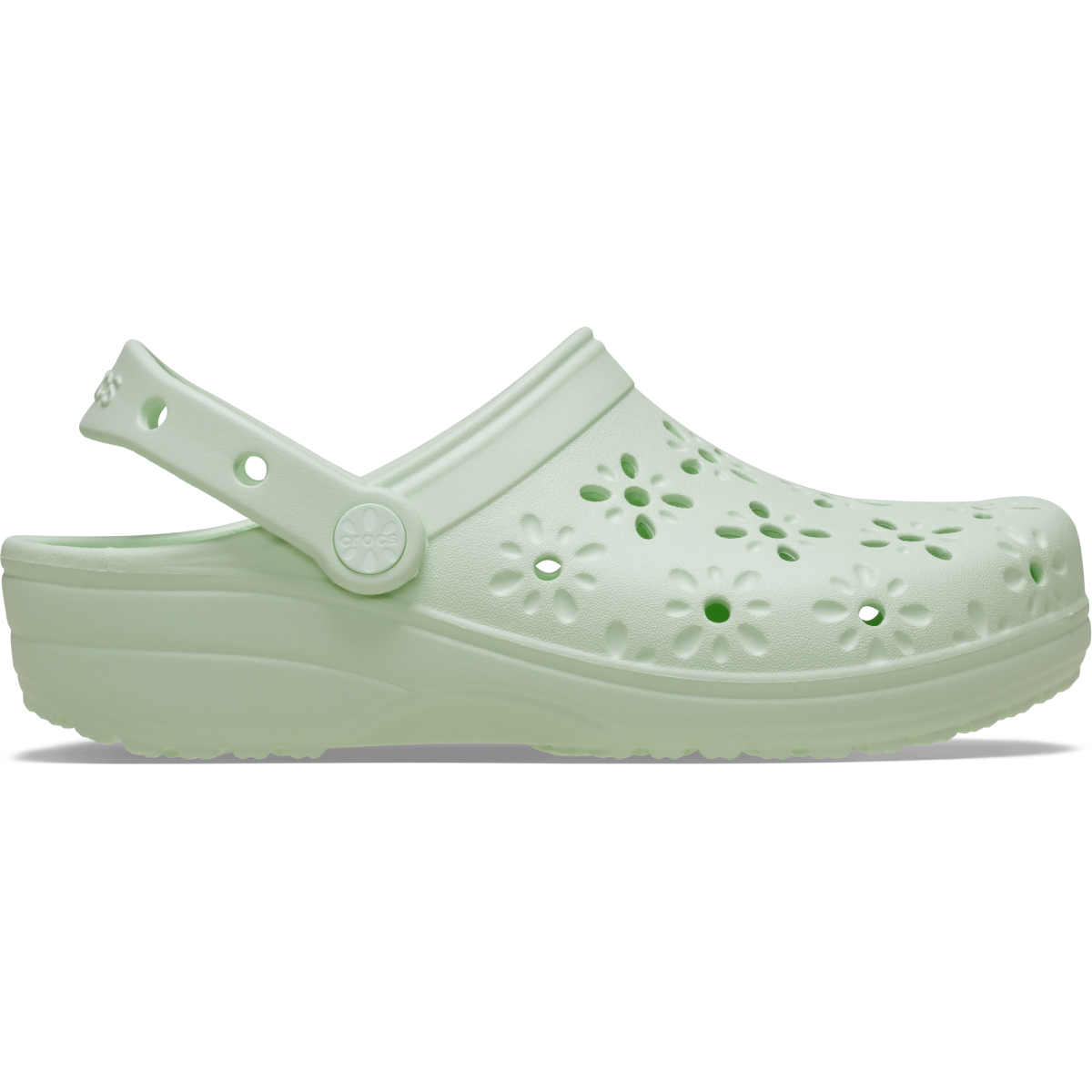 Classic Floral Cut Out Clog - Jade Tint