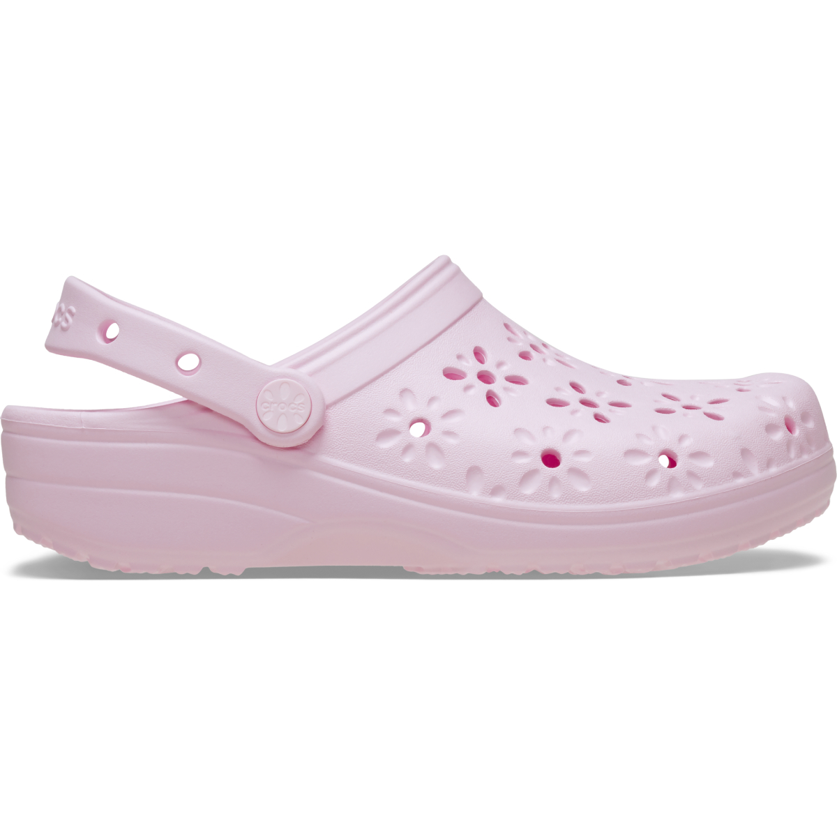 Classic Floral Cut Out Clog - Pink Milk