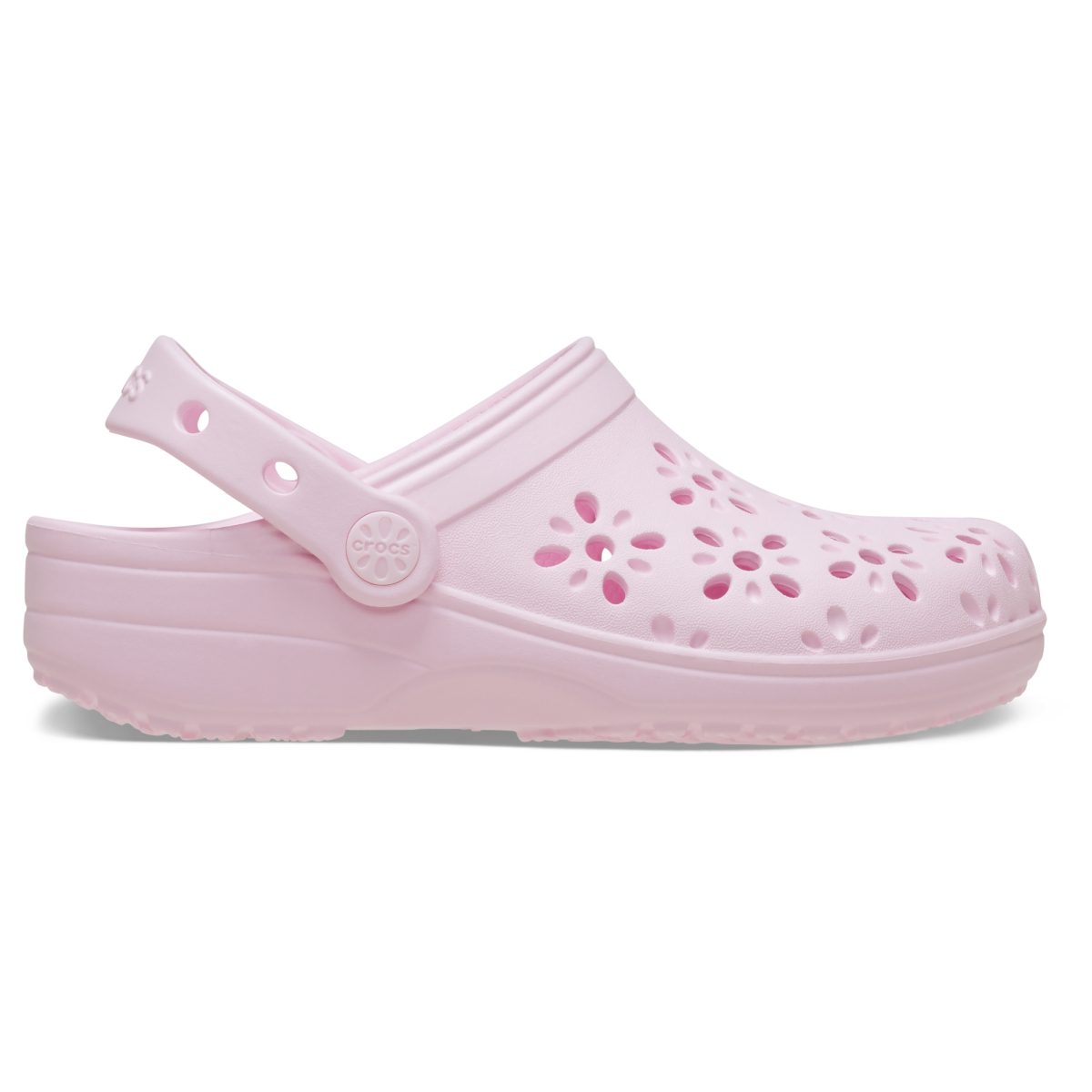 Classic Floral Cut Out Clog K - Pink Milk