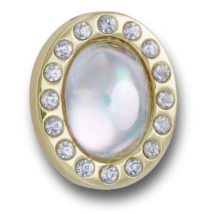 Tiny White Circle Gem -